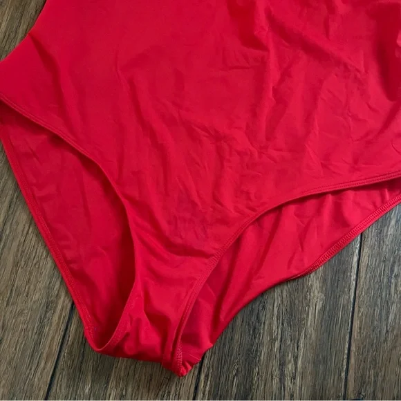 NWT Everlane The Square Neck One Piece Red Swimsuit Size XXL Bathingsuit - Picture 3 of 11